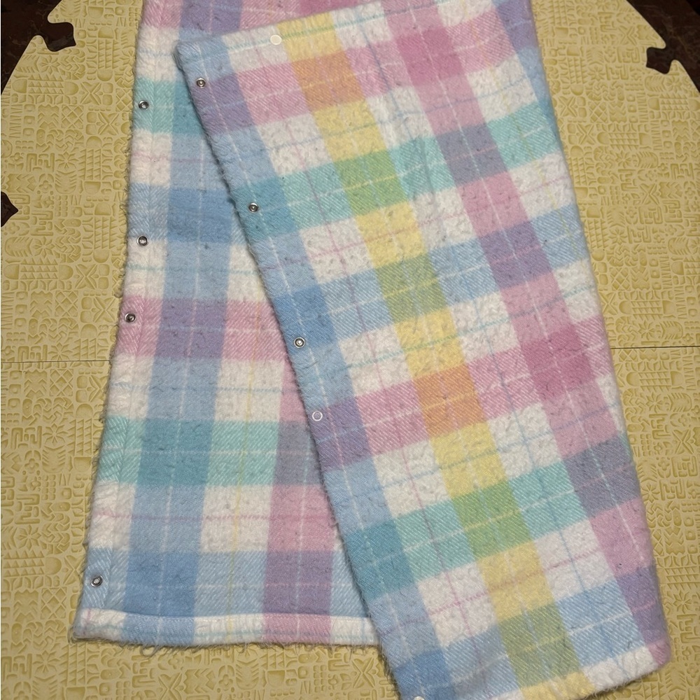 Vintage Pastel Plaid Snap Blanket
